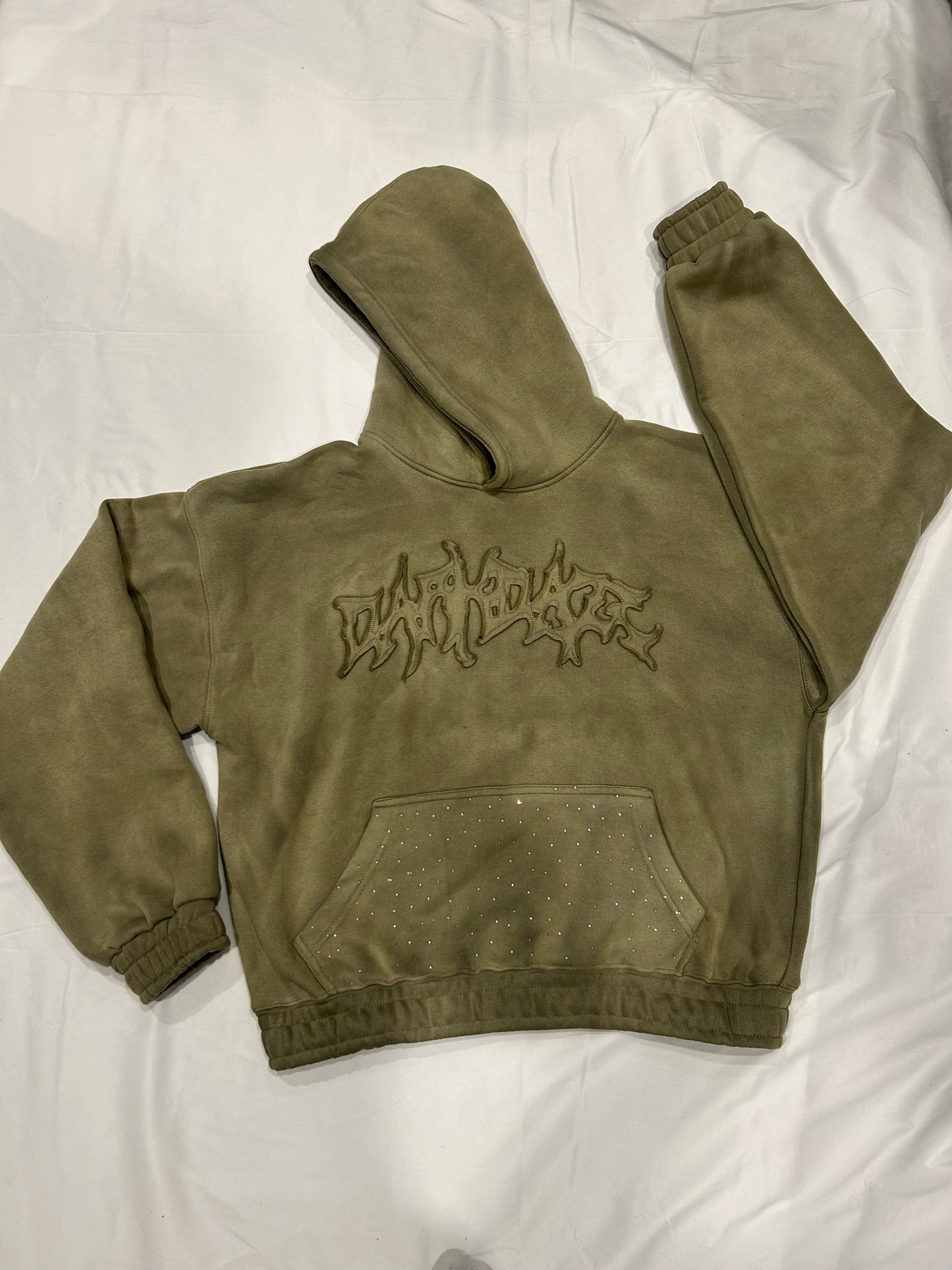 Acid Washed Studded Hoodie